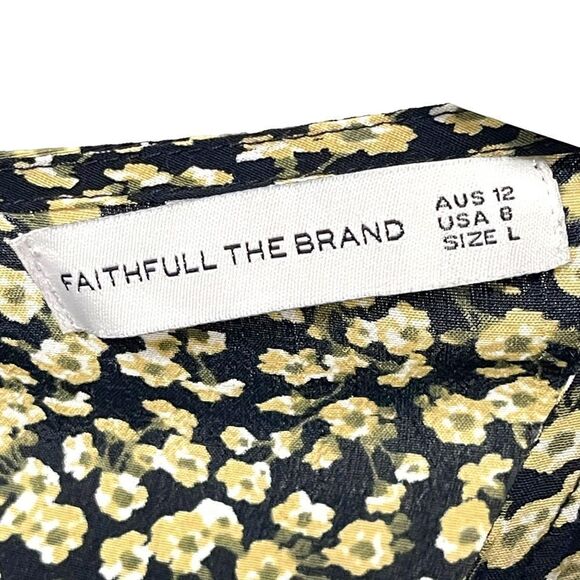 Anthropologie FAITHFULL THE BRAND Floral Tie-Front Midi Dress 8 - Picture 7 of 13